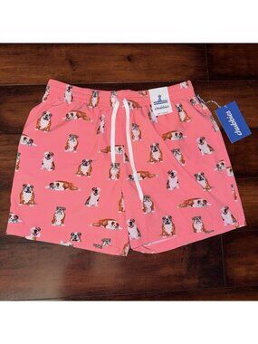 Chubbies “The Doggy Paddles” Bulldog Swim Trunks Bathing Suit Mens Size Large